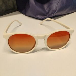 5 Pairs Of Hoka polarized Stylish White Sunglasses with Orange Lenses